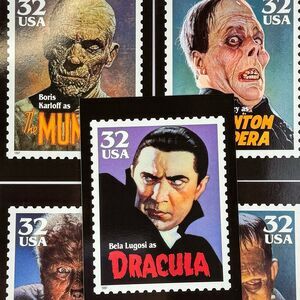 Lot Of 5 Vintage Classic Halloween Postcards 5x7 Retro Horror Wall Art